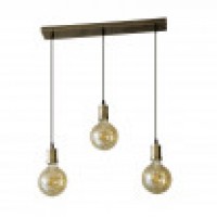 Distribuidor - Lâmpadas Diversas | Lâmpadas Modernas | LAMPARA CELSO 3XE27 CUERO/AMBAR BOMBILLAS INCLUIDAS 24W 2700K 2250LM REGX64X13 CM Ref: 166793014